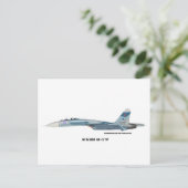 Sukhoi SU-27P Flanker Briefkaart (Staand voorkant)