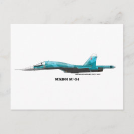 Sukhoi SU-34 straaljager Briefkaart