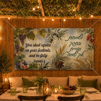 Sukkah decoratie Vesamachta Sukkot Zeven Soorten Spandoek
