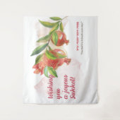 Sukkot Decoration with a Torah Quote Pomegranates Wandkleed (Voorkant)