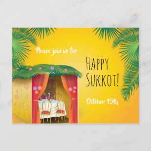 Sukkot Feest Partij Sukkah Lulav & Etrog Uitnodigi Briefkaart
