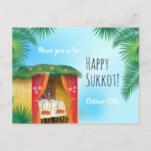 Sukkot Feest Partij Sukkah Lulav & Etrog Uitnodigi Briefkaart