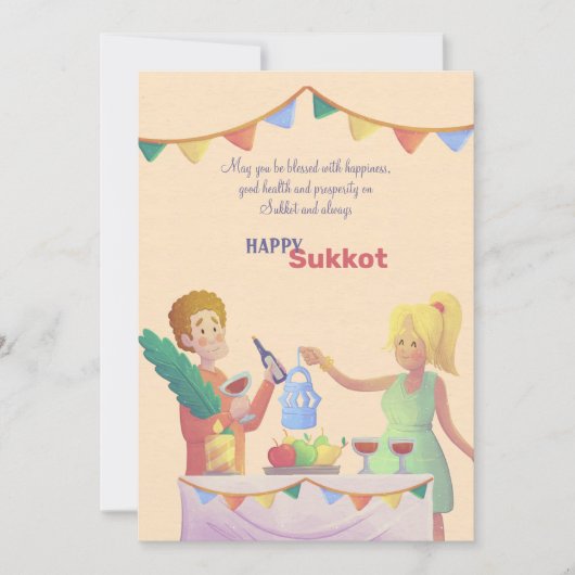 Sukkot Table Wenskaart (Voorkant)