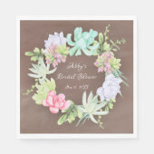 Sukkulente groene krans Bruidsdouche Servet (Voorkant)