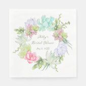 Sukkulente groene krans Bruidsdouche Servet (Voorkant)