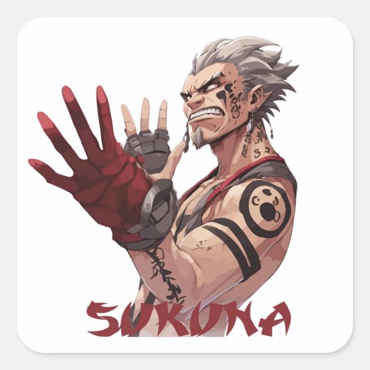 Sukuna Vierkante Sticker (Voorkant)