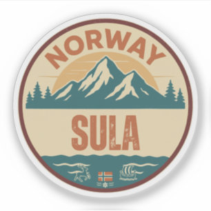 Sula, Noorwegen Norway Sticker