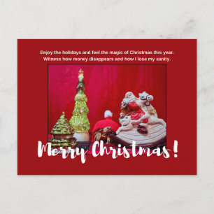 Sulcata Tortoise en Santa Claus Kerstcitaat Briefkaart