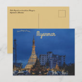 Sule Pagoda in het centrum van Yangon Myanmar Briefkaart (Voorkant / Achterkant)