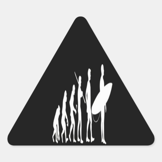 Sulfering Lover| Surfende evolutionair Driehoek Sticker (Voorkant)