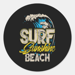 Sulflagerbedekking Zonnestrand Surf Ronde Sticker