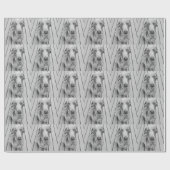 Sullen Weimaraner B&W Cadeaupapier (Vlak)