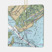 Sullivan's Island South Carolina Chart Keramisch Ornament (Links)