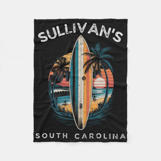 Sullivan's South Carolina Mannen Vrouwen Surfen Fleece Deken (Voorkant)