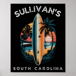 Sullivan's South Carolina Mannen Vrouwen Surfen Poster