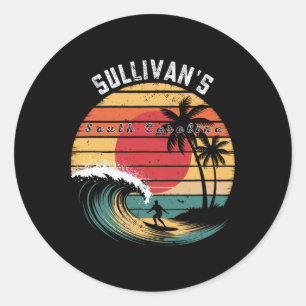 Sullivan's South Carolina strand surfen  Ronde Sticker