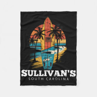 Sullivan's South Carolina Surfboard Surfing Retro  Fleece Deken