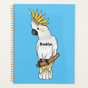 Sulphur-crested cockatoo bird cartoon illustration