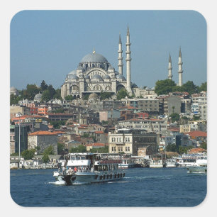 Sultan Ahmed & Istanbul panorama, Turkije Vierkante Sticker