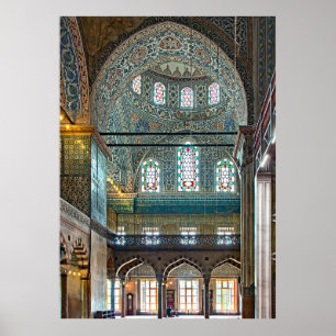 Sultan Ahmed Mosque. Binnenontwerp. Poster
