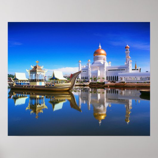 Sultan Omar Ali Saifuddien Mosque Poster (Voorkant)