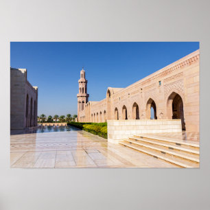 Sultan Qaboos-grootmoskee in Muscat, Oman Poster