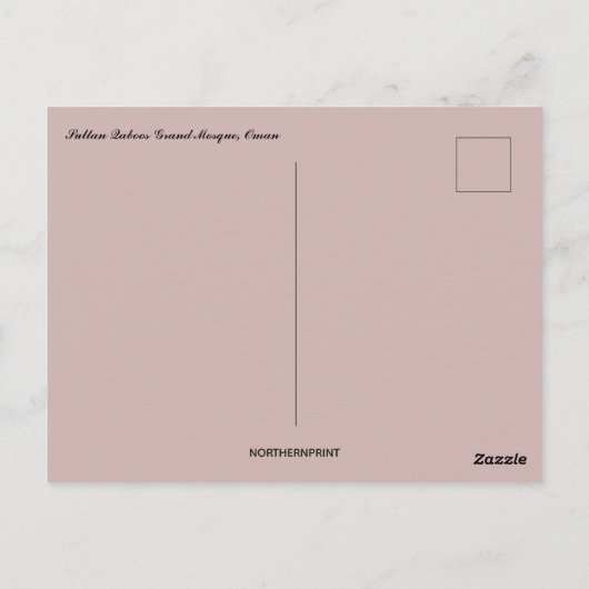 Sultan Qaboos Grote Moskee Oman Briefkaart (Achterkant)