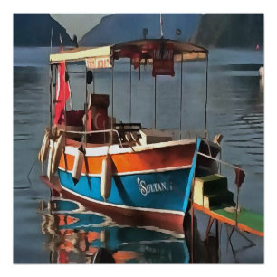 Sultan Taxi Boat Marmaris Nautical Art Perfect Poster