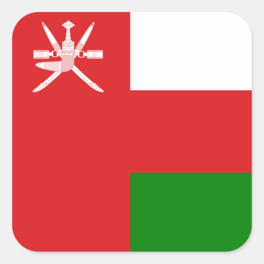 Sultanaat Oman-vlag Vierkante Sticker (Voorkant)