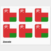 Sultanaat Oman-vlag Vierkante Sticker (Vel)