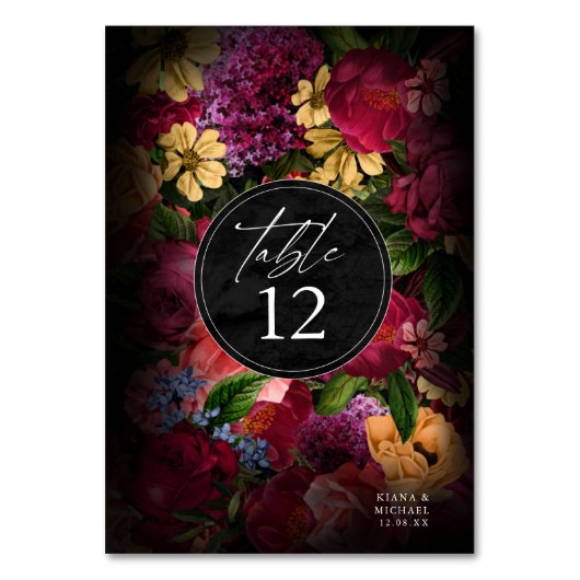 Sultry Nights Floral Mariage ID829 Numéro de table (Par défaut)