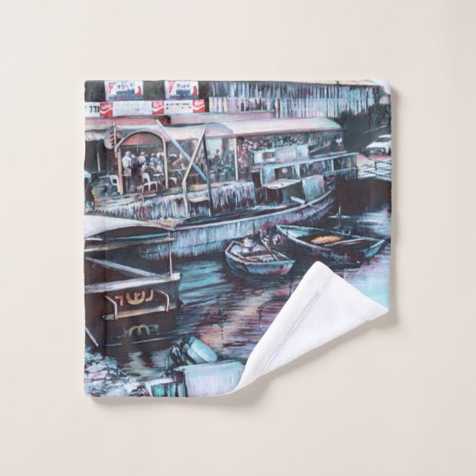 Sultry Prelude to Dusk, Jaffe, Israël Bad Handdoek (Wasdoekje)