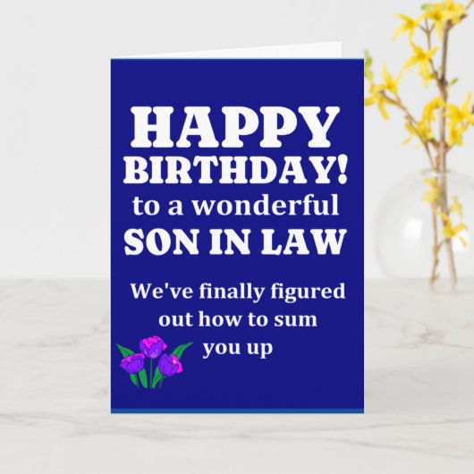 Sum up zoon in wet verjaardag kaart (Gele Bloem)