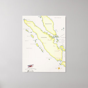 Sumatra-kaart Canvas Afdruk