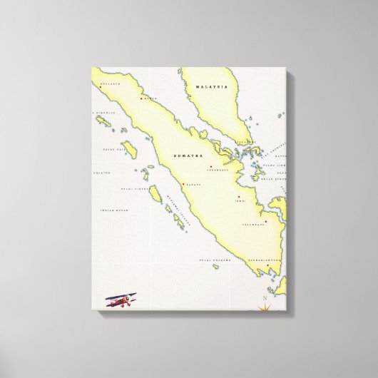 Sumatra kaart canvas afdruk (Voorkant)