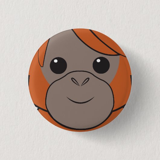 Sumatran Orangutan Face Button (Voorkant)