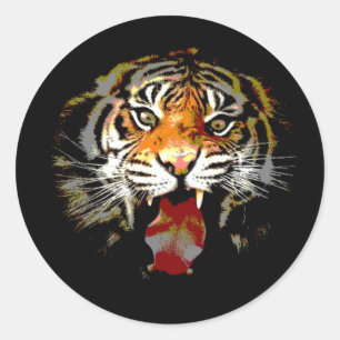 Sumatran Tiger Ronde Sticker