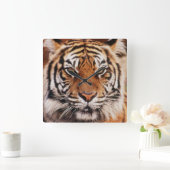 Sumatran Tiger Vierkante Klok (Huis)