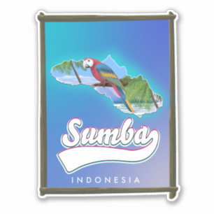Sumba eiland Indonesië reis kaart Sticker
