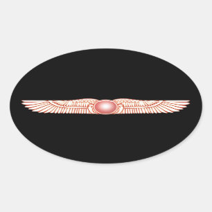 Sumerian Anunnaki Winged Sun Disk Ovale Sticker