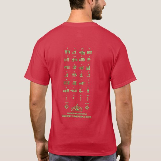Sumerian Cuneiform Cipher T-shirt (Achterkant)
