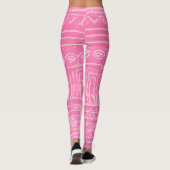 Sumerian Mesopotamian Pattern Roze Leggings (Achterkant)