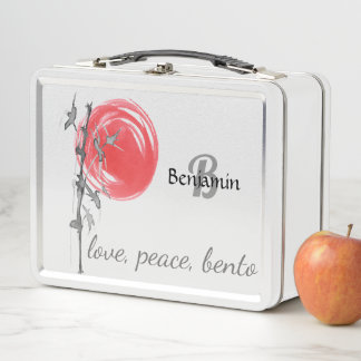 Sumi-e Bamboe Met Rode Zon