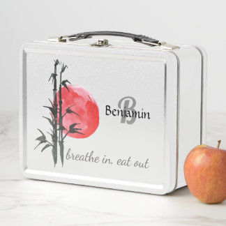 Sumi-e Bamboes met Rode Zon