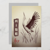 Sumi-e Crane Kaart (Voorkant / Achterkant)