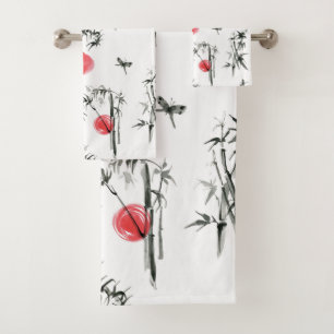 Sumi-e Japanse inktschilderij Bad Handdoek