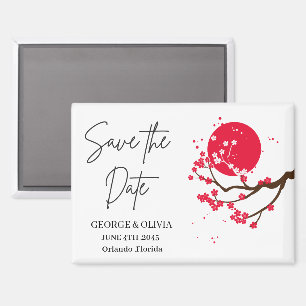 Sumi-e Kersenbloesem Trouw Datum Besparen Magneet
