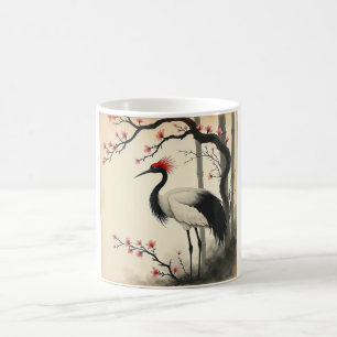 Sumi-E Rode Kraanvogel Mok