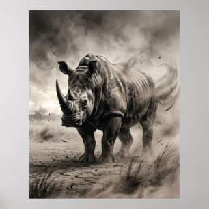Sumi Neushoornstof Storm Poster
