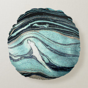 Suminagashi, Japanse marmerkunst. Rond Kussen